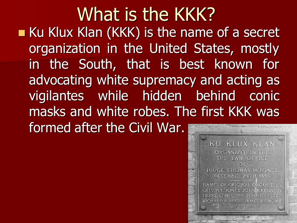 The success of the original ku klux klan a racist organization